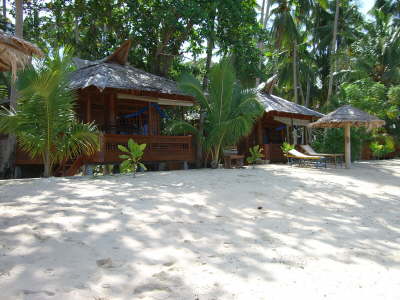 Ausblick vom Beach auf die Bungalows