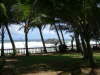 Blick aus den Cabanas zum Strand