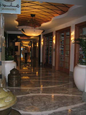 Lobby im Taj Palace mit zig Restaurants
